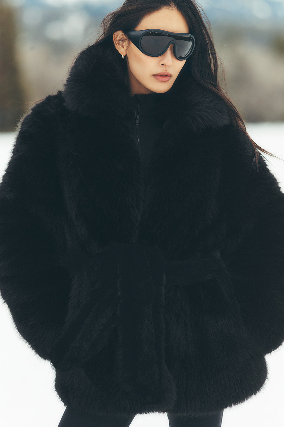 Faux Fur Starstruck Coat - Black