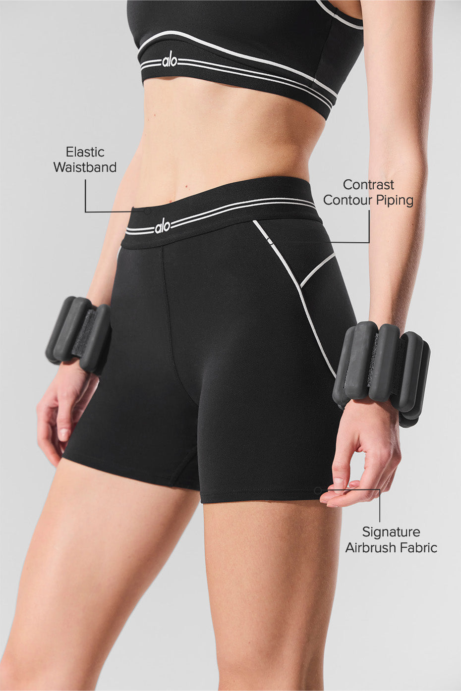 4” Airbrush High-Waist Heart Throb Short - Black/White